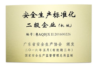 祝贺mg冰球突破十大平台顺利通过国家安全生产标准化二级企业